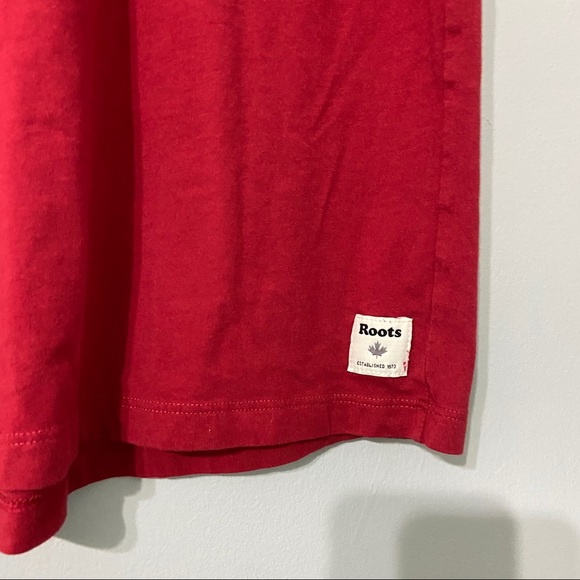 Roots Canada Beaver Logo Retro Red Ringer T Shirt A - Picture 4 of 6